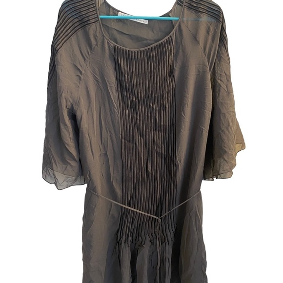 Susana Monaco Black Tunic 3/4 Sleeve Sheer Shirt Sz 4 - Picture 3 of 7
